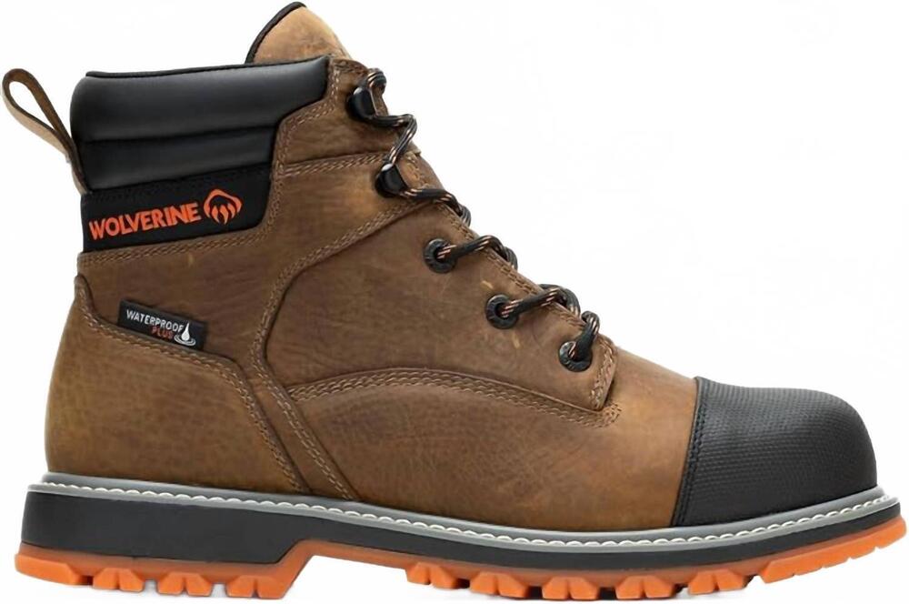 NEW WOLVERINE men's floorhand lx cap toe safety boots in brown